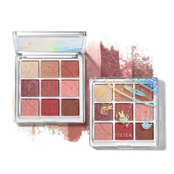 پالت سایه چشم 9 عددی زیسی ZEESEA مدل Stunning Crystal رنگ Caramel Chestnut - یولایف بیوتی