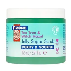 خرید ژل اسکراب دانه شکری تی زون T Zone Tea مدل Tea Tree &amp & Witch Hazel حجم 175 میل | ضد جوش و کوچک کننده منافذ - یولایف بیوتی