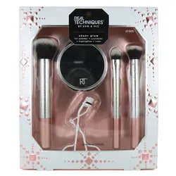 خرید ست براش آینه و فرمژه ریل تکنیک Real Techniques مدل sheer glow | تولید محدود و ویژه هدیه - یولایف بیوتی
