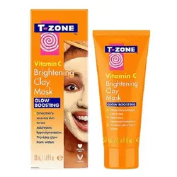ماسک روشن کننده تی زون T-Zone مدل Vitamin C Brightening Clay حجم 50 میل - یولایف بیوتی