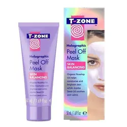 خرید ماسک لایه بردار تی زون T-Zone مدل هولوگرافیک پیل آف Holographic Peel Off حجم 50 میل | پاکسازی و متعادل کننده پوست - یولایف بیوتی