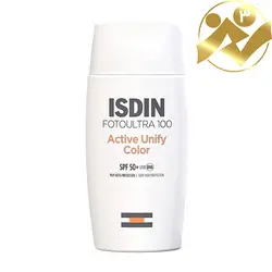 کرم ضد آفتاب بدون رنگ ایزدین SPF50 مدل FOTOULTRA 100 ACTIVE UNIFY/ISDIN - شهرمن