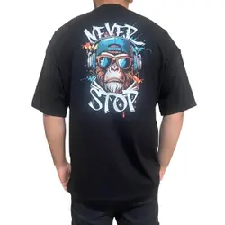 تیشرت مردانه ماچینست طرح Never stop