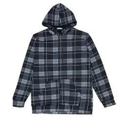 هودی مردانه چهارخانه مشکی