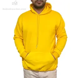 هودی مردانه مدل ساده رنگ زرد