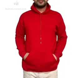 هودی مردانه مدل ساده رنگ قرمز