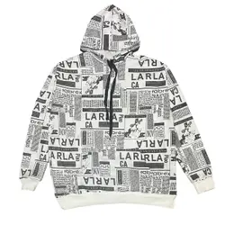 هودی روزنامه ای مردانه رنگ مشکی