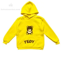 هودی پسرانه گلدوزی رنگ زرد