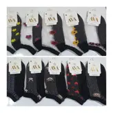 جوراب شیشه ای مجلسی اعلاء طرح دار بسته ۵ عددی