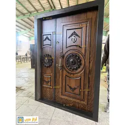 درب ضد سرقت لابی مدل دراج بلوط یک و نیم لنگه - تولید کننده درب ضد سرقت