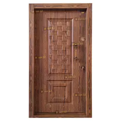 درب ضد سرقت فلزی مدل دوقاب حصیری دکورال - تولید کننده درب ضد سرقت