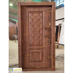 درب ضد سرقت فلزی مدل دوقاب حصیری دکورال - تولید کننده درب ضد سرقت