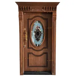 درب ضد سرقت راش برجسته مدل بیضی گلس - تولید کننده درب ضد سرقت