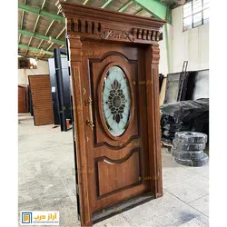 درب ضد سرقت راش برجسته مدل بیضی گلس - تولید کننده درب ضد سرقت