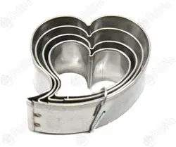 کاتر برش استیل قلب کج(4 تایی)