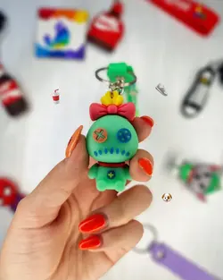 جاکلیدی جاسوئیچی سیلیکونی وارداتی طرح عروسک سبز