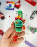 جاکلیدی جاسوئیچی سیلیکونی وارداتی طرح عروسک سبز