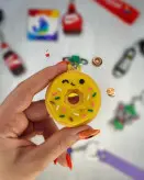 جاکلیدی جاسوئیچی سیلیکونی وارداتی طرح دونات زرد