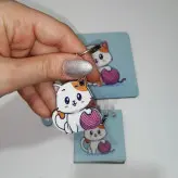 پک چهارتایی دفترچه جاکلیدی زیر لیوانی طرح گربه کاموا