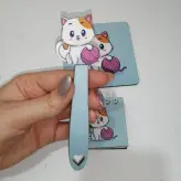 پک چهارتایی دفترچه جاکلیدی زیر لیوانی طرح گربه کاموا