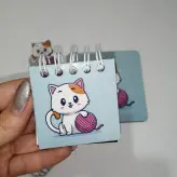 پک چهارتایی دفترچه جاکلیدی زیر لیوانی طرح گربه کاموا