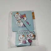 پک چهارتایی دفترچه جاکلیدی زیر لیوانی طرح گربه کاموا