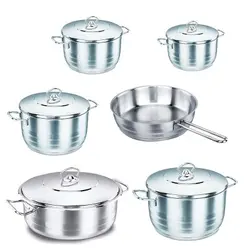 سرویس قابلمه و ماهیتابه 11 پارچه کرکماز مدل آسترا براق کد 5 1879