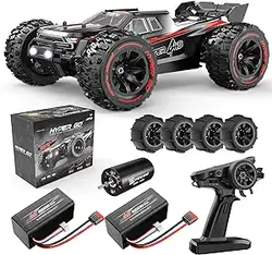 HYPER GO H14BM 1/14 ماشین‌های RC بدون برس برای بزرگسالان با سرعت 50 مایل در ساعت، کامیون‌های RC 4wd آفرود ضدآب، ماشین برقی پرسرعت RC، ترسناک سریع سریع RC Truggy با باتری 3S برای شن و ماسه برفی