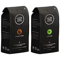 بسته 1 قهوه اسب لگدمال، پنجه گریزلی، کباب تیره، زمین، کیسه 10 اونس + 1 قهوه اسب لگدمال، کیک اسس، کباب تیره، زمین، کیسه 10 اونس