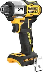 درایور ضربه ای DEWALT 20V MAX XR، بدون برس، 1/4 اینچی، 3-سرعت، فقط ابزار برهنه (DCF845B)، زرد، مشکی