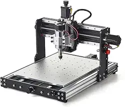 دستگاه روتر CNC 3030-Evo Pro، راهنماهای خطی فولادی دو محوره تمام فلزی XYZ با اسپیندل 300 وات، Z-Probe، سوئیچ های محدود، E-Stop، ایده آل برای آلومینیوم، مس، فولاد ضد زنگ، چوب، اکریلیک، ام دی اف