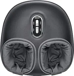 دستگاه ماساژور پا Nekteck Shiatsu با گرمای تسکین دهنده، درمان خمیر عمیق، فشرده سازی هوا، بهبود گردش خون و سلامت پا، آرامش برای استفاده در منزل یا دفتر (خاکستری)