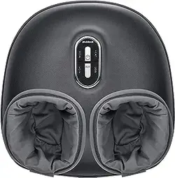 دستگاه ماساژور پا Nekteck Shiatsu با گرمای تسکین دهنده، درمان خمیر عمیق، فشرده سازی هوا، بهبود گردش خون و سلامت پا، آرامش برای استفاده در منزل یا دفتر (خاکستری)