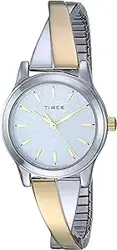 ساعت النگو کشدار زنانه Timex TW2R98700 به صورت متقاطع 25 میلی‌متری با رنگ نقره‌ای