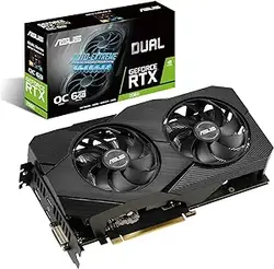 کارت گرافیک ASUS GeForce RTX 2060 اورکلاک شده 6G GDDR6 Dual-Fan EVO Edition VR Ready HDMI DisplayPort DVI (DUAL-RTX2060-O6G-EVO)