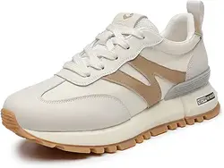 کفش‌های کتانی زنانه چرم طبیعی جیر وصله‌کاری توری گاه به گاه کفش پیاده‌روی بدون لغزش کفش‌های دویدن تنیس راحت کفش‌های کتانی مد زنانه