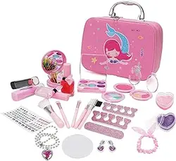 کیت آرایش دخترانه Eacam برای کودکان ست آرایش کودکان جعبه آرایش دخترانه پرنسس کیت لوازم آرایش غیر سمی To-ys Pretend Play Makeup Beauty To-ys هدیه کریسمس هدیه تولد