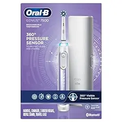 مسواک برقی Oral-B 7500 بنفش ارکیده با 4 سر برس و کیف مسافرتی - سنسور فشار قابل مشاهده برای محافظت از لثه - 5 حالت تمیز کردن - تایمر 2 دقیقه ای