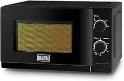 BLACK+DECKER 20l 700w مایکروویو مشکی، گزینه های تایمر متعدد، 5 سطح توان با وزن/زمان، عملکرد یخ زدایی، سیگنال پایان پخت و پز برای پخت و پز/گرمایش/عملکرد یخ زدایی mz2020p-b5