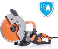 اره بتن 12 اینچی Evolution R300DCT با ضد گرد و غبار تغذیه شده با آب (اره دایره ای معروف، آسیاب زاویه ای، اره برش، اره آزمایشی، بنایی) برقی، بدون گاز، برش 4-1/2 اینچی - شامل تیغه الماس ممتاز