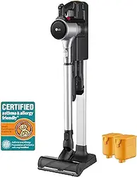 جارو برقی بی سیم ال جی CordZero، 2 باتری تا 120 دقیقه [10 سال گارانتی موتور] تمیز کردن قدرتمند برای فرش، کف، چوب سخت، موهای حیوانات خانگی، سبک وزن، سطل گرد و غبار با ظرفیت بالا، A925KSM