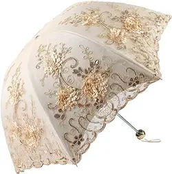 چتر گلدوزی سه بعدی تاشو تاشو توری Honeystore Vintage UV Sun