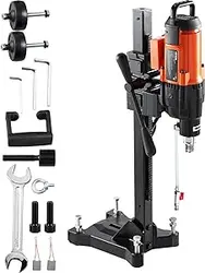 دستگاه حفاری هسته الماس VEVOR، دستگاه حفاری هسته بتن مرطوب 10 اینچی با چرخ های ایستاده، سرعت 750 دور در دقیقه و رزوه و دسته بالابر 1-1/4 اینچ، قطر حفاری 10 اینچی برای سنگ بلوک آجری بتنی، 2500 وات