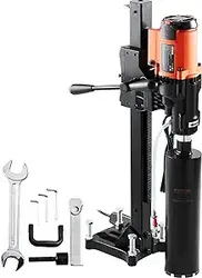 دستگاه حفاری هسته الماس VEVOR، دستگاه حفاری هسته بتن مرطوب و خشک 8 اینچی با پایه، سرعت 750 دور در دقیقه و رزوه و دسته بالابر 1-1/4 اینچ 5/8 اینچ، قطر حفاری 8 اینچی برای سنگ بلوک آجری بتنی، 2500 وات