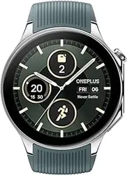 ساعت ONEPLUS 2 Radiant Steel، 32 گیگابایت، باتری 100 ساعته، ردیابی سلامت و تناسب اندام، طراحی کریستال یاقوت کبود، موتور دوگانه، Wear OS توسط Google