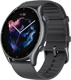 ساعت هوشمند Amazfit GTR 3 برای مردان، عمر باتری 21 روزه، الکسا داخلی، 150 حالت ورزشی و GPS، صفحه نمایش 1.39 اینچی AMOLED، ردیاب ضربان قلب SpO2، مقاوم در برابر آب، ساعت تناسب اندام برای آیفون اندروید، مشکی