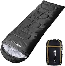 کیسه خواب FARLAND 20℉ برای بزرگسالان نوجوان و کودکان با گونی فشرده قابل حمل و سبک برای 3-4 فصل کمپینگ، پیاده روی، ضد آب، کوله پشتی و خارج از منزل