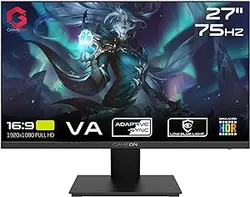 مانیتور گیمینگ 27 اینچی GAMEON GOE27FHD75VA، شاهد قیمنق FHD، 75Hz، 4ms، FPS، HDR، Antiglare، پوشش سخت، پورت های HDMI، پنل VA، صفحه نمایش تخت LED با نور لبه، شیب، بلندگو، مشکی