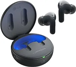 هدفون‌های بلوتوث بی‌سیم واقعی LG TONE رایگان T90 - هدفون حذف نویز فعال تطبیقی ​​با Dolby Atmos، مشکی، کوچک