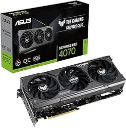 کارت گرافیک بازی Asus TUF Gaming GeForce RTX 4070 12GB GDDR6X OC Edition، حافظه 192 بیتی، ساعت تقویتی 2550 مگاهرتز، 5888 هسته CUDA، سرعت حافظه 21 گیگابیت بر ثانیه، PCIE 4.0، 3x2x HDMI، مشکی 2x